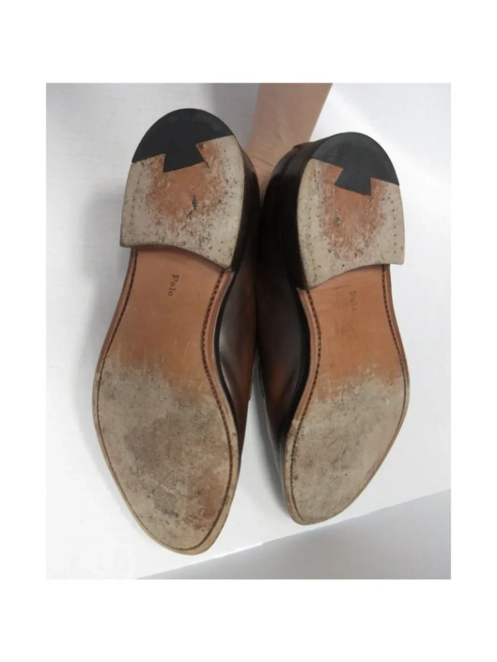 VINTAGE Polo Ralph Lauren Shoes 11 D Bench Made Derby Leather England *